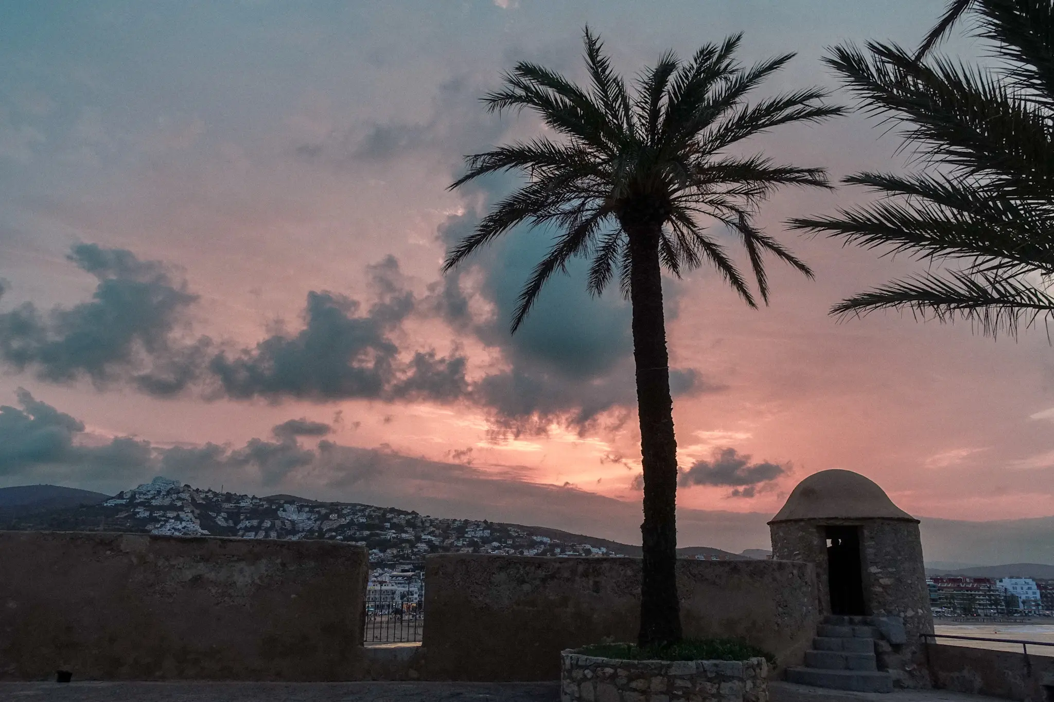 atardecer desde el Parque de artilleria de Peñiscola